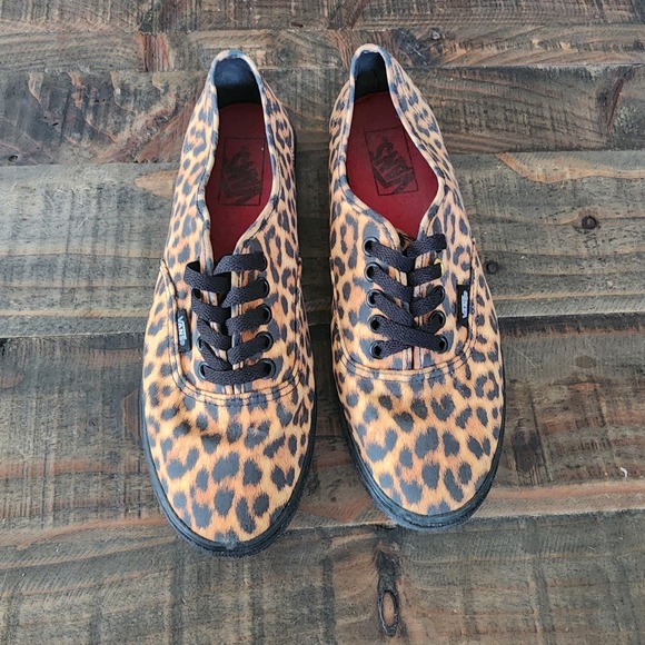 Vans Authentic Leopard Animal Print Sneakers Womens 8, Mens 6.5 Edgy Skater Y2K - Picture 2 of 9
